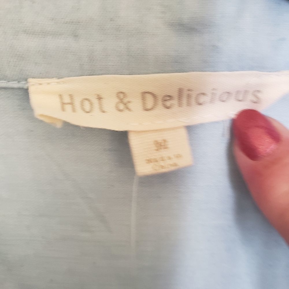Hot & Delicious Ruffle Button Front Long Sleeve - Picture 2 of 6